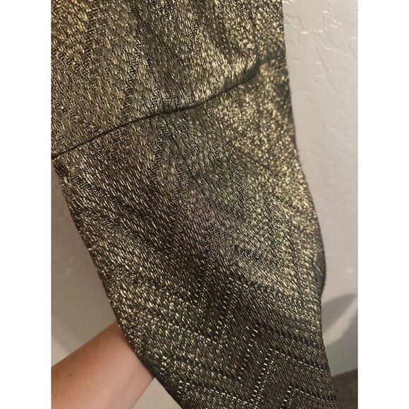 Trina Turk Gold Mackie Metallic Cocktail Dress - Picture 6 of 10